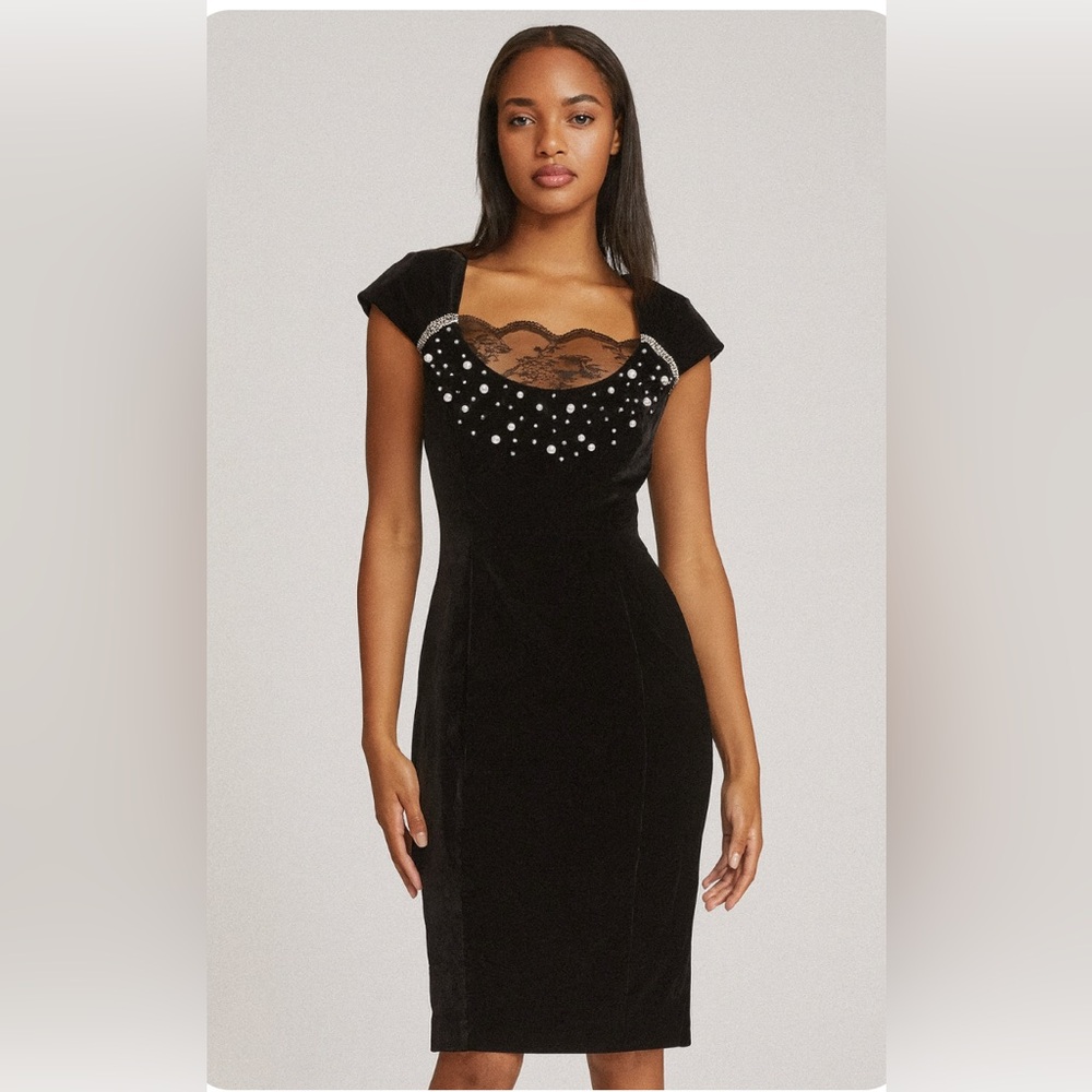 Vintage Black Velvet Dress Vintage 8 En Francaise Pearls